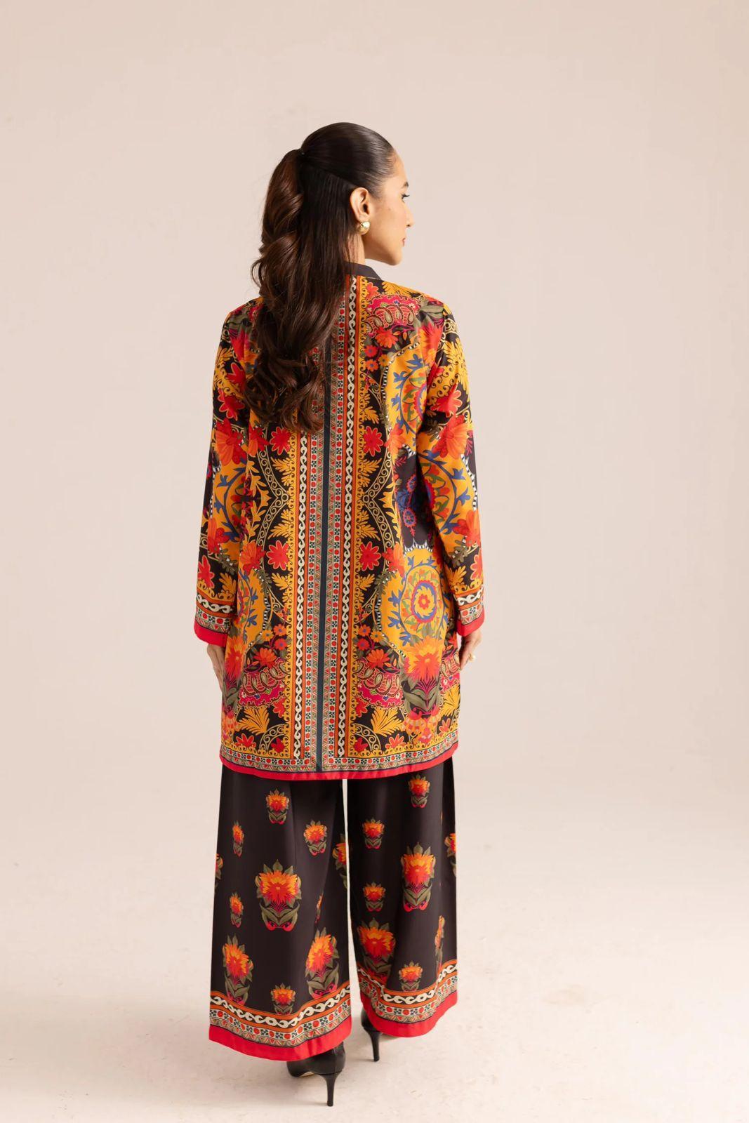 Stylish Printed Shirt & Trouser Set - 2 Pcs Women's Stitched Outfits