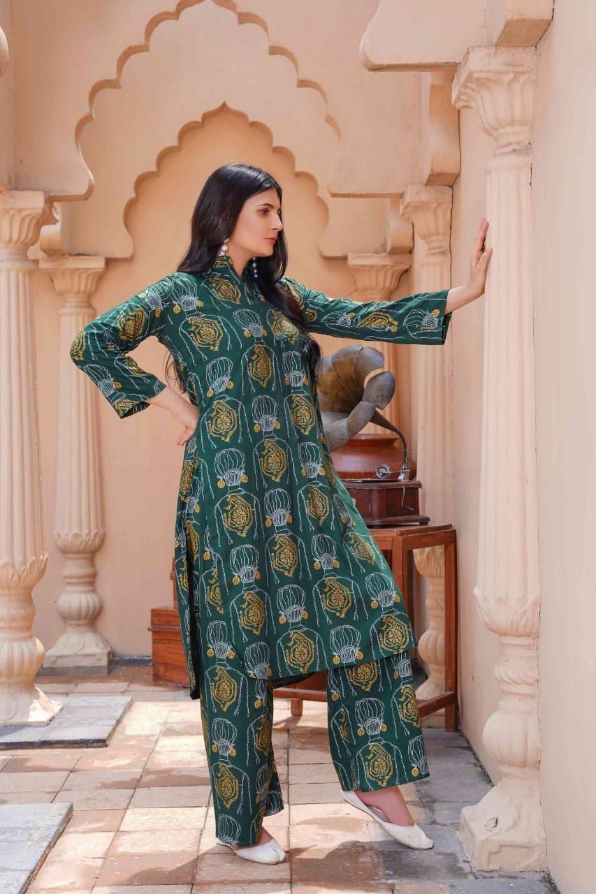 Stylish Printed Shirt & Trouser Set - 2 Pcs Women's Stitched Outfits